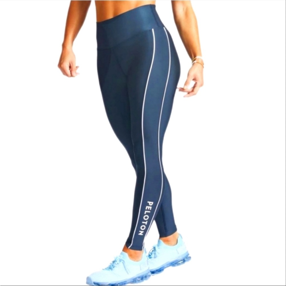 Peloton show up tuxedo striped leggings